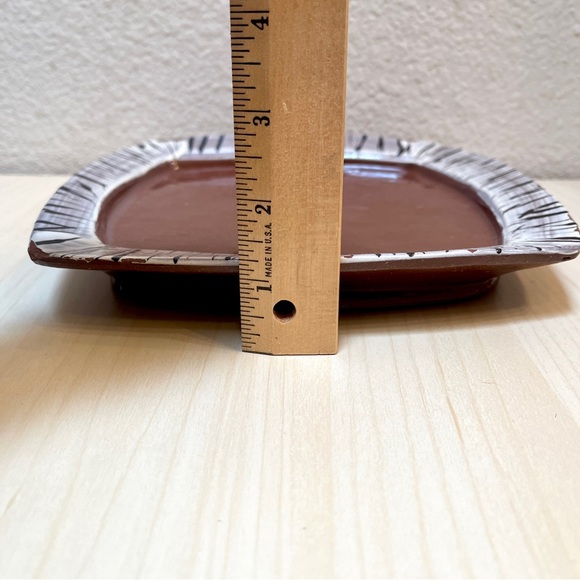 Plate: TerraCotta w/slips & glaze Handmade by Ceramic Artist Potter. Sweet! - Picture 8 of 8